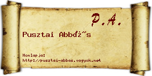 Pusztai Abbás névjegykártya